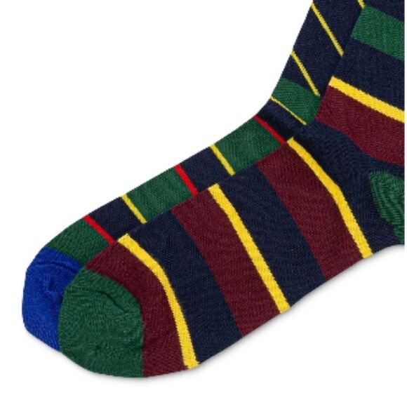 Polo by Ralph Lauren Men's Mismatch Stripes Crew Socks - Multi, Size 10-13, NWT - Picture 2 of 7